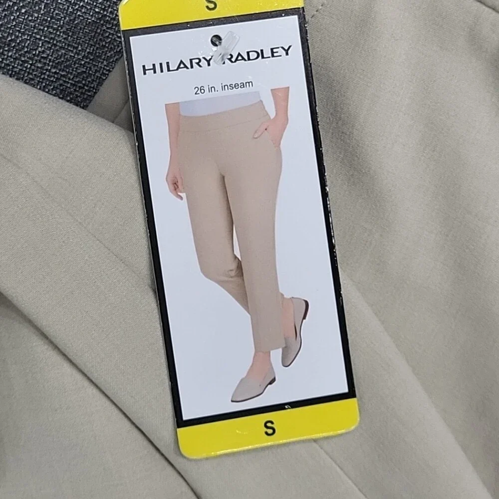 Hilary Radley Womens Pull On Ankle Pants with Pockets Small Size Light Sand - Picture 7 of 9